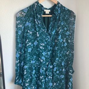 Shoshanna Floral Emerald Maxi Dress 6